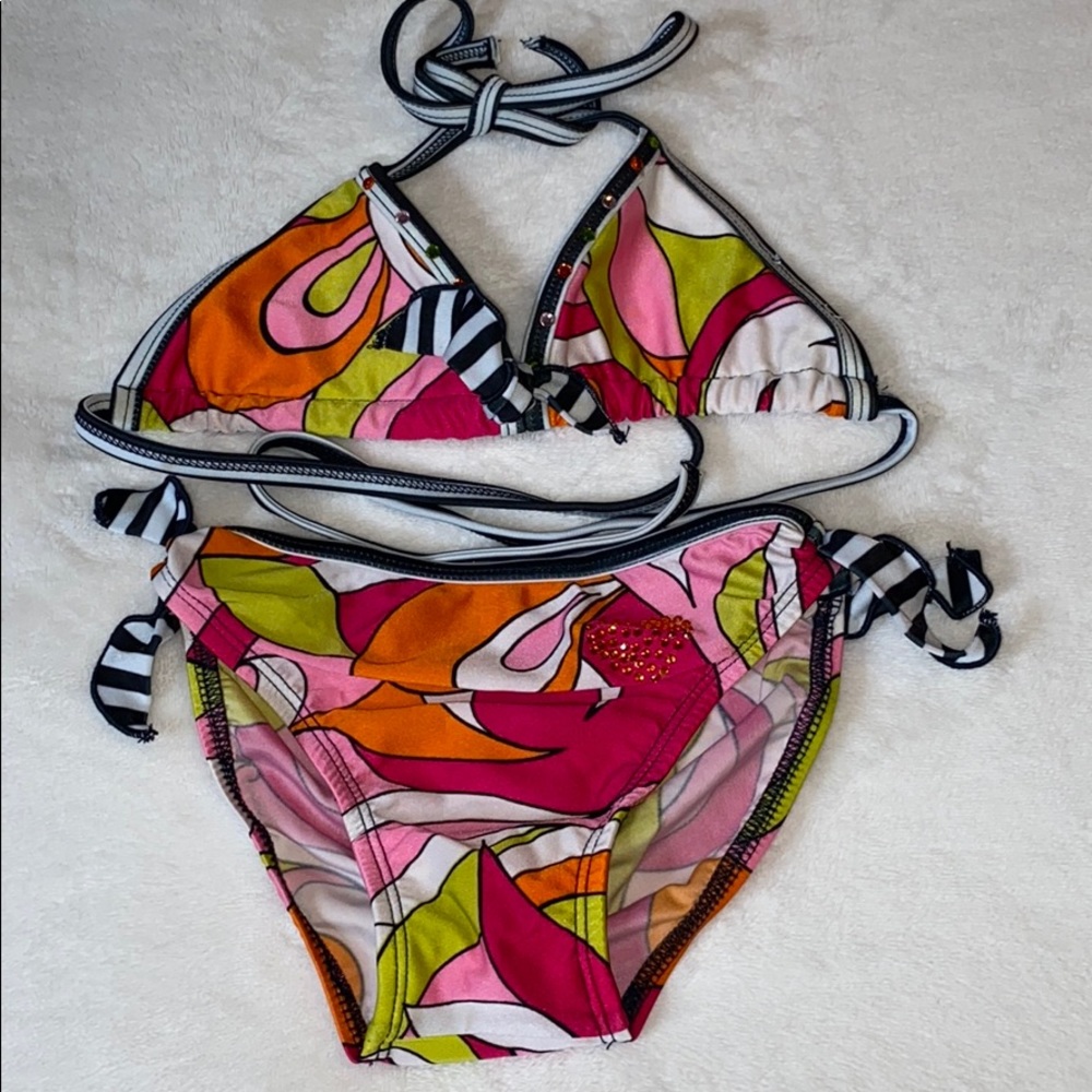 Colorful rhinestone swimsuit
